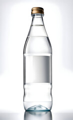 Realistic water glass bottle mockup.