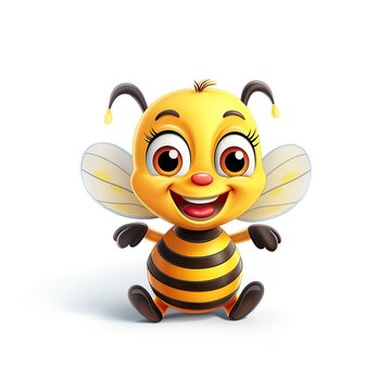 Cute baby bee cartoon AI generated image