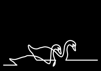 continuous line drawing vector illustration with FULLY EDITABLE STROKE of birds butterflies as nature concept decoration background