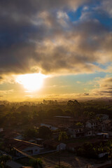 sunset over the mountains Balne&aacute;rio Pi&ccedil;arras , Santa Catarina, Brazil 