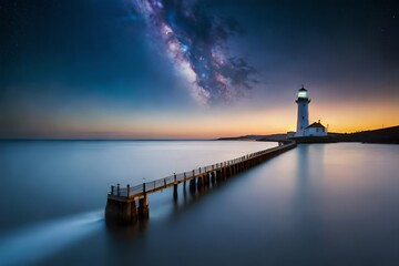 lighthouse at sunset © Tahira
