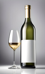 Fototapeta premium Wine bottle and glass.