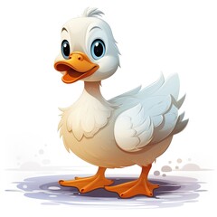Duck animal on a white background AI generated image