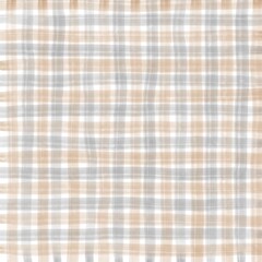 Gray Beige Gingham Check Hand Drawn Background
