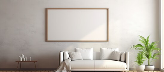 Empty frame in modern and bright interior. ing.