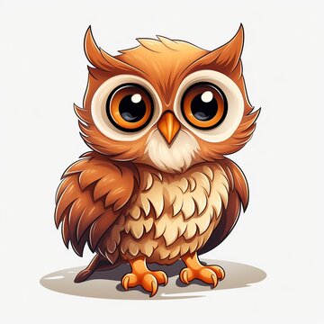 Little Owl animal white background AI generated image