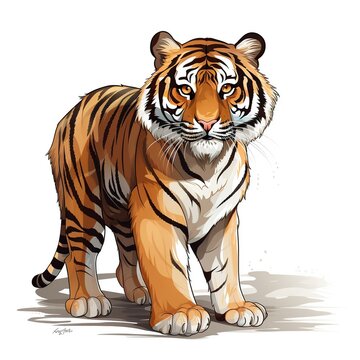 Tiger animal front view AI generated image