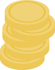 Stack of gold coins. Financial element. Money illustration. Flat design. Investment icon.