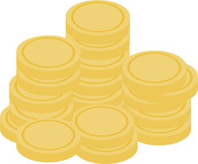 Stack of gold coins. Financial element. Money illustration. Flat design.