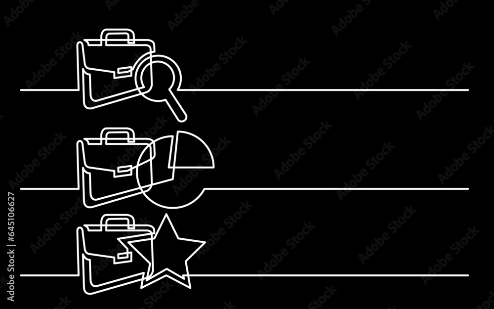 Canvas Prints continuous line drawing vector illustration with fully editable stroke of business icons banner lett