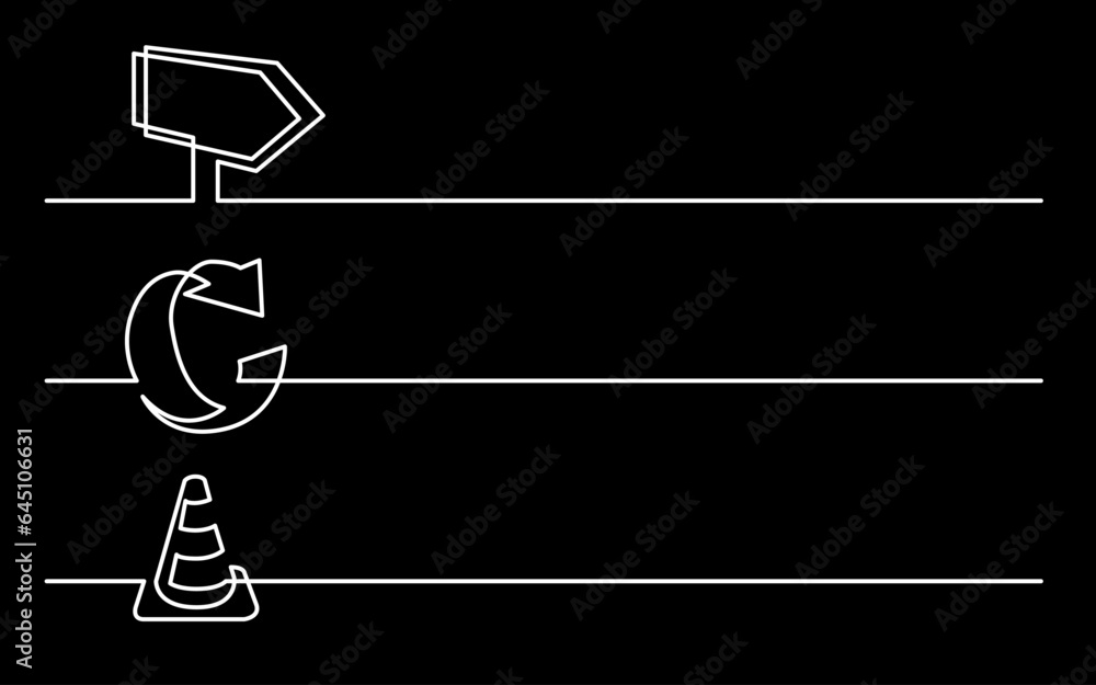 Canvas Prints continuous line drawing vector illustration with fully editable stroke of business icons banner lett