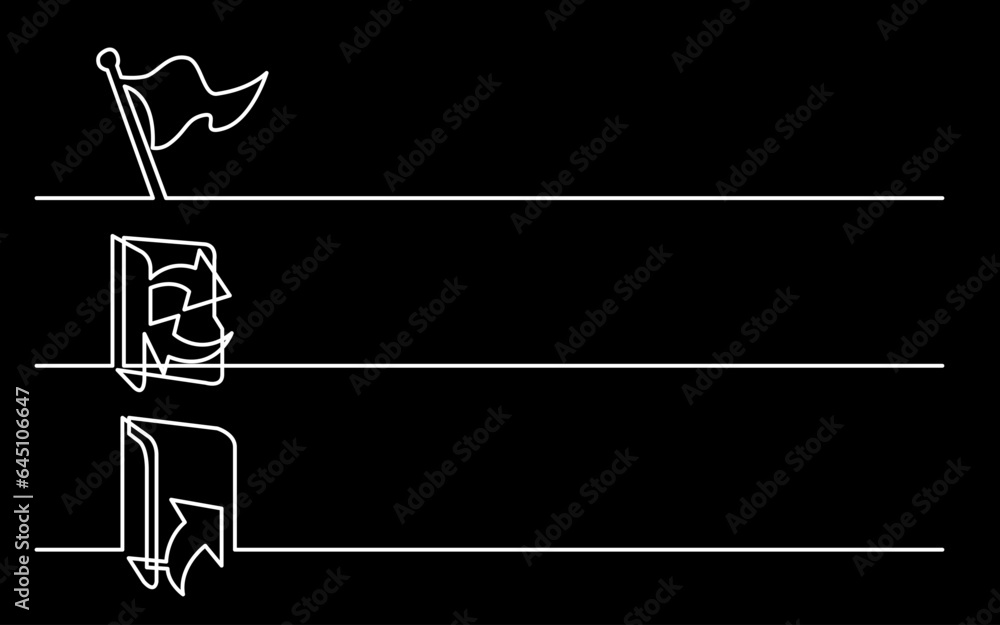 Canvas Prints continuous line drawing vector illustration with fully editable stroke of business icons banner lett