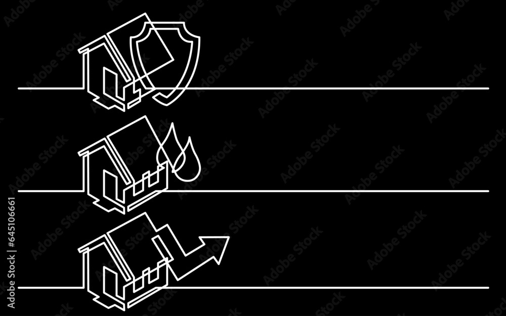 Canvas Prints continuous line drawing vector illustration with fully editable stroke of business icons banner lett