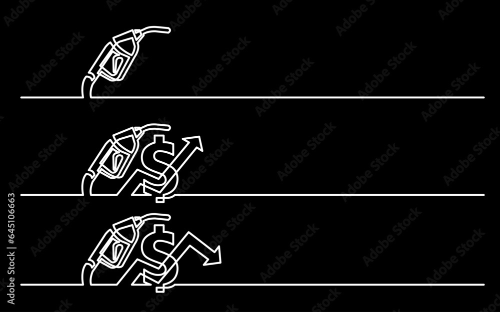 Canvas Prints continuous line drawing vector illustration with fully editable stroke of business icons banner lett