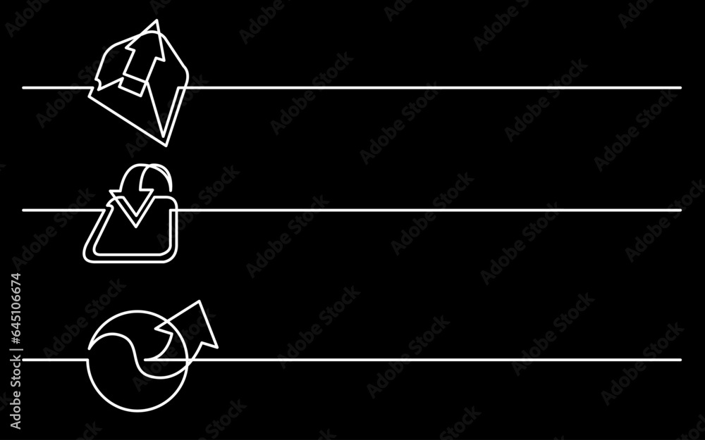 Canvas Prints continuous line drawing vector illustration with fully editable stroke of business icons banner lett