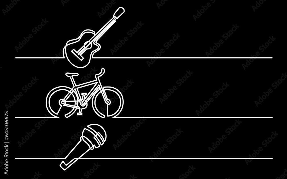 Canvas Prints continuous line drawing vector illustration with fully editable stroke of business icons banner lett
