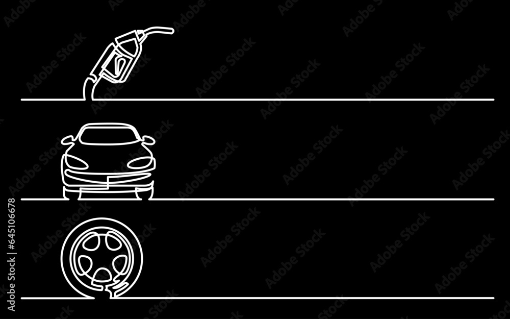 Canvas Prints continuous line drawing vector illustration with fully editable stroke of business icons banner lett