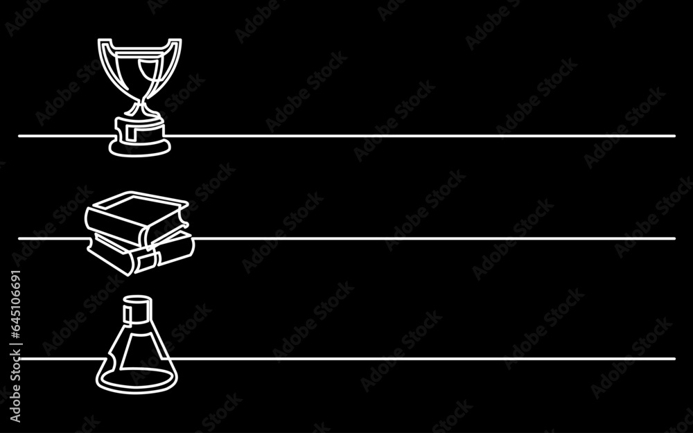 Canvas Prints continuous line drawing vector illustration with fully editable stroke of business icons banner lett