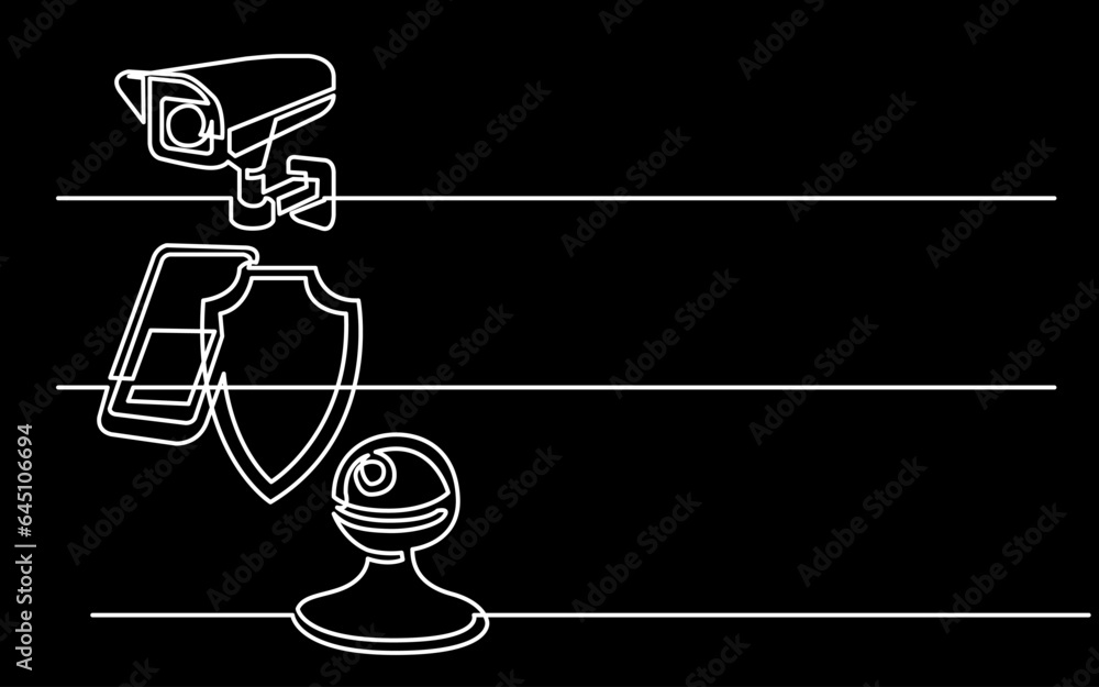 Canvas Prints continuous line drawing vector illustration with fully editable stroke of business icons banner lett