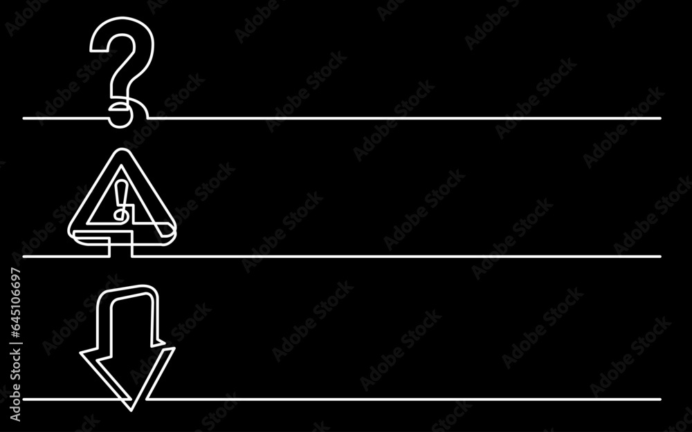 Canvas Prints continuous line drawing vector illustration with fully editable stroke of business icons banner lett