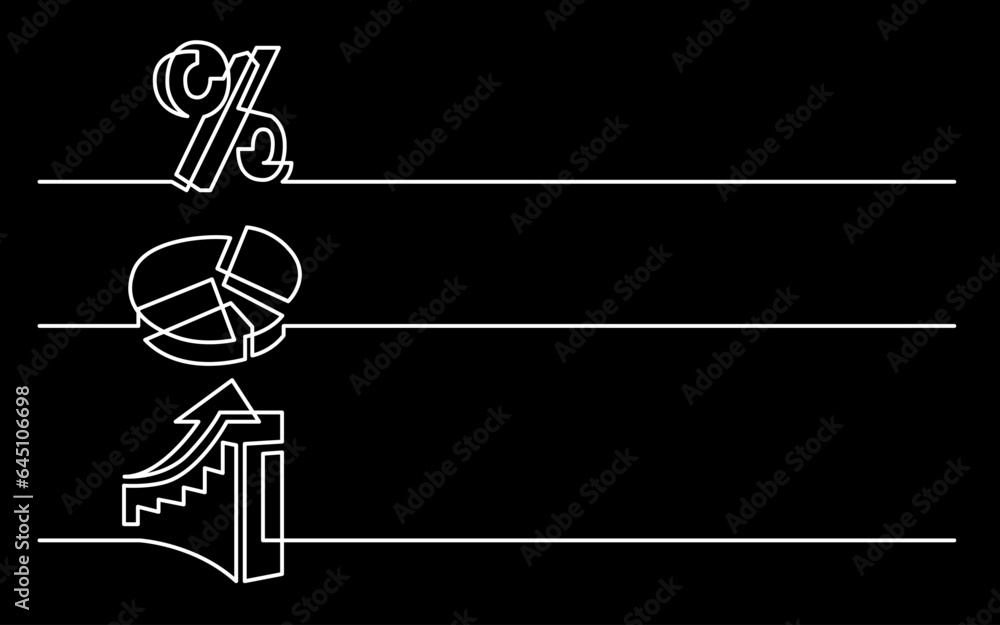 Canvas Prints continuous line drawing vector illustration with fully editable stroke of business icons banner lett