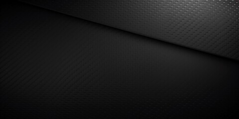Black chrome carbon fiber texture background, shiny metal material banner.