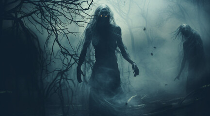 Fototapeta premium spooky person in the night