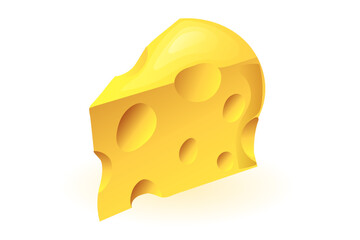 Cheese slice icon illustration on white background.