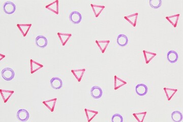 Felt pen doodle colored triangle and circle scribbles. Abstract texture drawn with felt-tip pen. Colorful felt tip ink markers handwritten drawn lines. Sketch concept. Seamless pattern