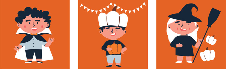 Happy Halloween. Vector cute illustrations