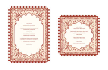 Set of vintage frames template. Can be used for greeting card, wedding invitation, valentine's day. vector illustration.