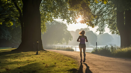 WOMAN RUNNING IN THE PARK