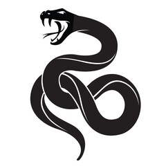 Fototapeta premium illustration of black snake isolated on white background