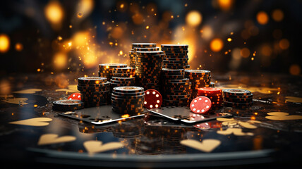 Casino cards roulette, gambling, nightlife, online casino, virtual poker, Texas Hold'em poker, karts gambling games, get lucky, gambling background banner tokens .