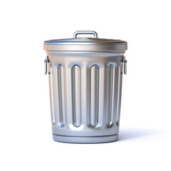 Metal trash bin Closed 3D
