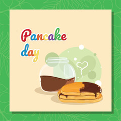 Colored Happy pancake day background Vector illustration