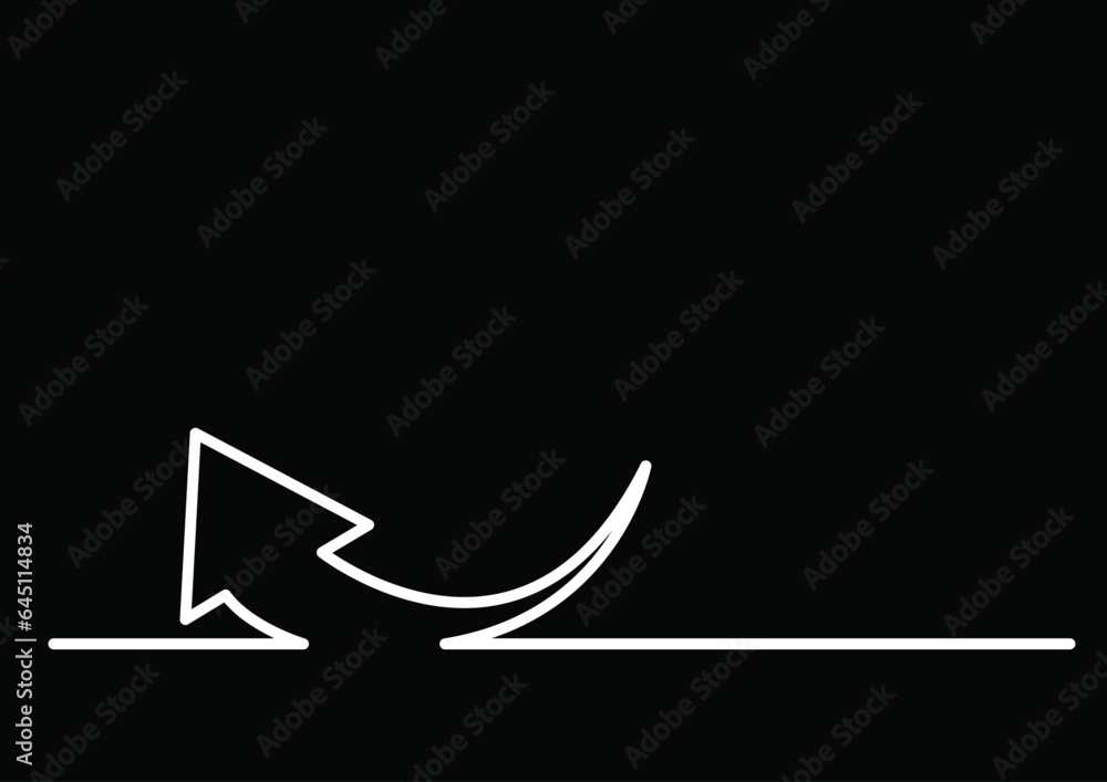 Poster continuous line drawing vector illustration with fully editable stroke of arrow as business concept