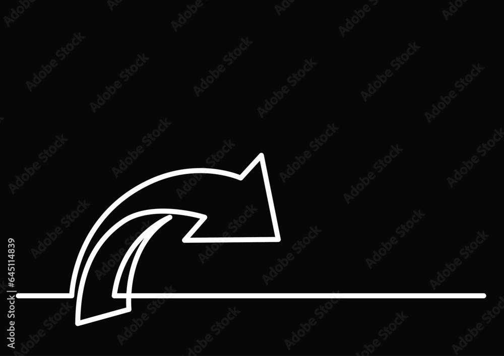 Poster continuous line drawing vector illustration with fully editable stroke of arrow as business concept