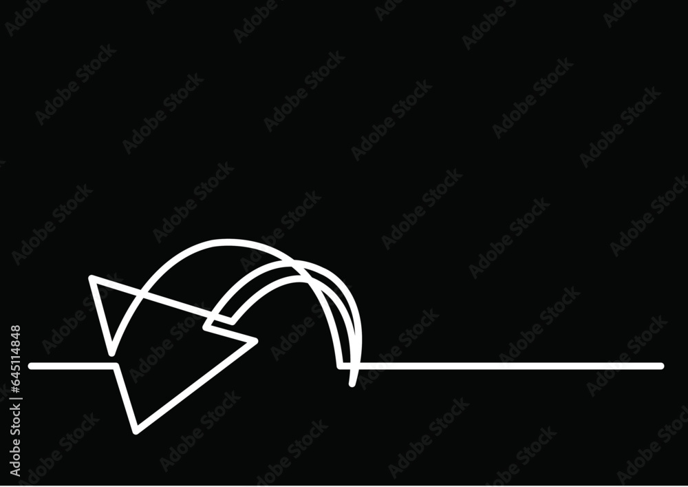 Poster continuous line drawing vector illustration with fully editable stroke of arrow as business concept