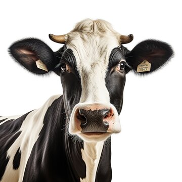 Animal dairy cow isolated on white background AI generated image