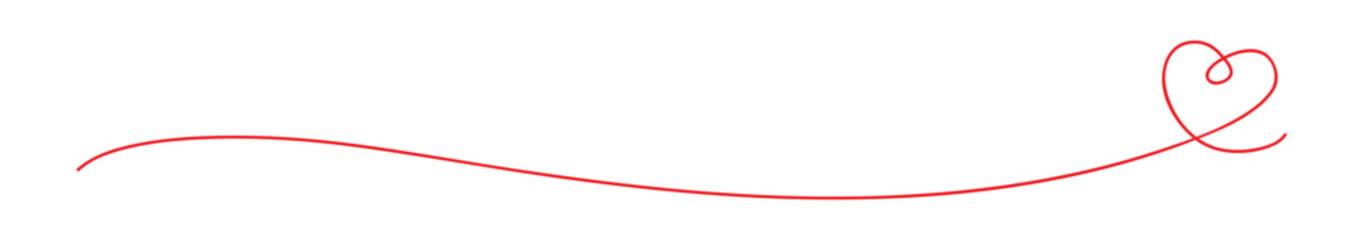 ハートのライン装飾　細めの線