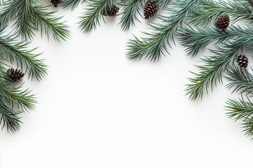White Christmas background with branches