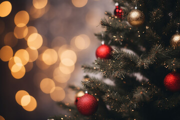 Obraz na płótnie Canvas Christmas tree decorations, close up