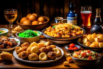 Potato Delights: Captivating Bavarian Potato Dishes, Including Potato Salad, Rösti, and Potato Croquettes, Paired with Beer