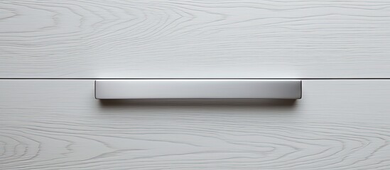 Modern silver metal handle on a white wooden door.