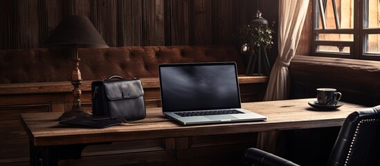 Modern laptop in a comfortable workplace.