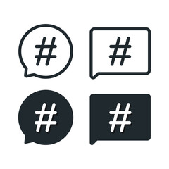 Obraz premium Chat hashtag icon. Illustration vector