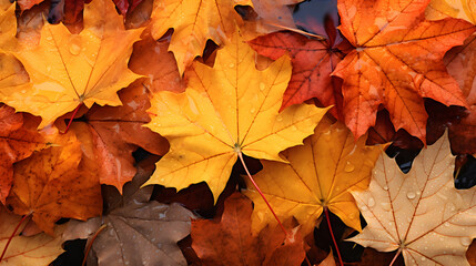 Naklejka na ściany i meble Colorful autumn maple leaves background