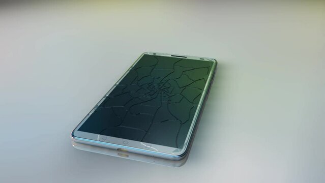 White android smartphone is falling on the floor