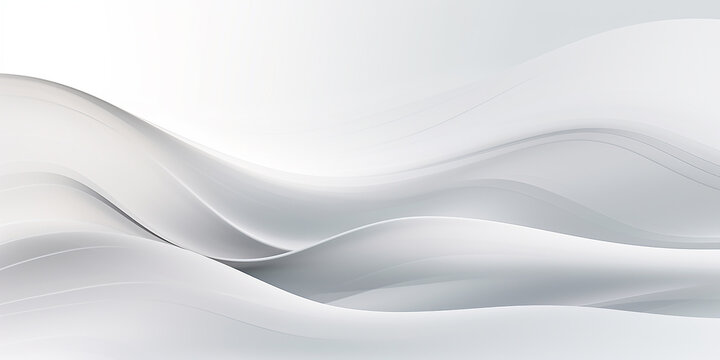 White abstract background with smooth wavy lines. Ilustration for design © Dina